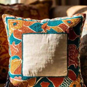 Fish Scale Nakshi Kantha Pillow
