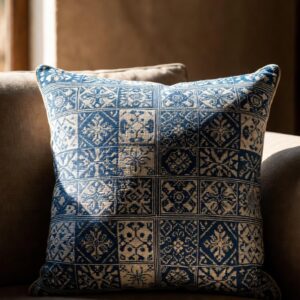 Indigo Heritage Jamdani Pillow